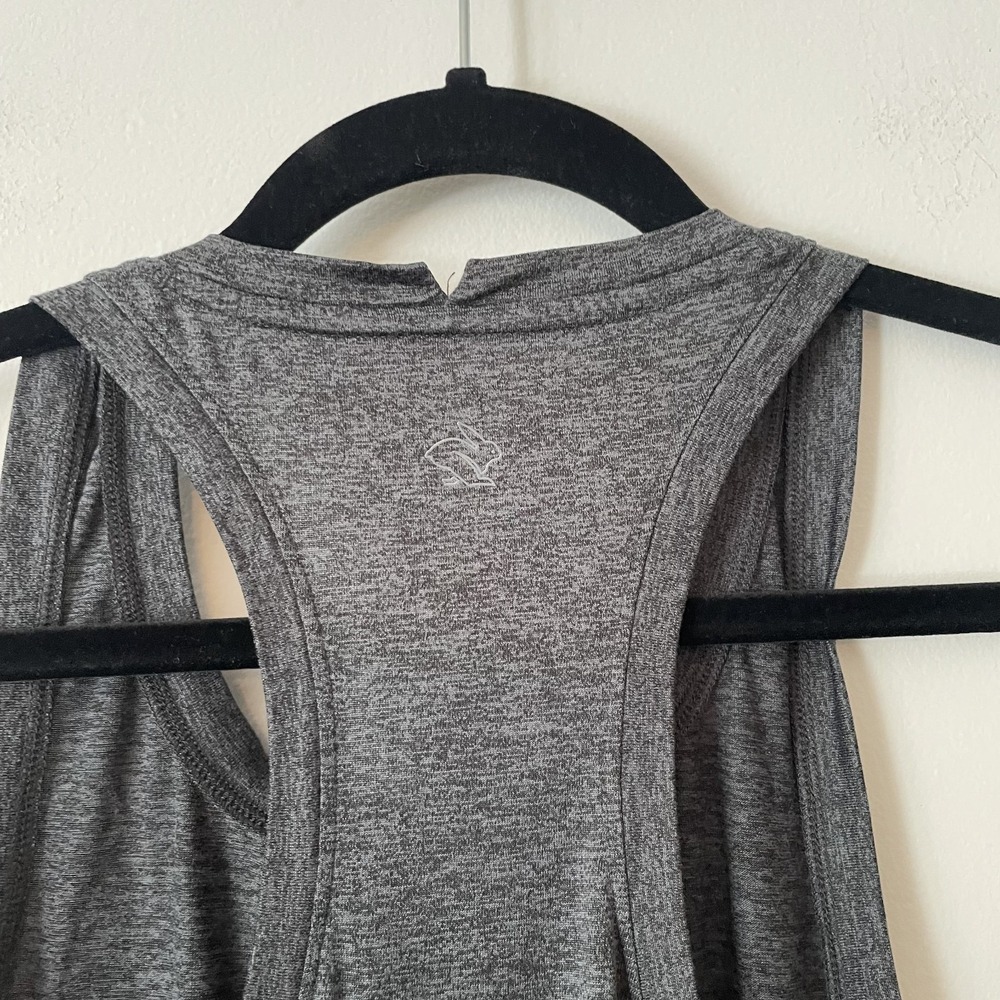 Rabbit Running Womens Racerback Tank Top Heather Gray Size M Stretch Active Gym - Picture 6 of 9